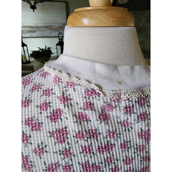 Vintage Night Gear Floral‎ with Bows and Lace Sleep Shirt Medium - Picture 8 of 9